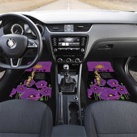 ANZAC Soldier and War Animals Car Mats We Will Remember Them LT15 Set 2pcs - Front Purple - Polynesian Pride