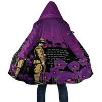 ANZAC Soldier and War Animals Cloak We Will Remember Them LT15 Unisex Purple - Polynesian Pride