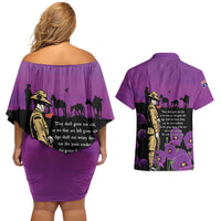 ANZAC Soldier and War Animals Couples Matching Off Shoulder Short Dress and Hawaiian Shirt We Will Remember Them LT15 - Polynesian Pride