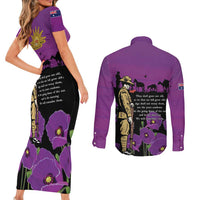 ANZAC Soldier and War Animals Couples Matching Short Sleeve Bodycon Dress and Long Sleeve Button Shirt We Will Remember Them LT15 - Polynesian Pride