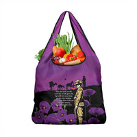 ANZAC Soldier and War Animals Grocery Bag We Will Remember Them LT15 1-pack One Size Purple - Polynesian Pride