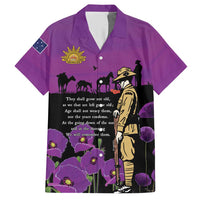 ANZAC Soldier and War Animals Hawaiian Shirt We Will Remember Them LT15 Purple - Polynesian Pride