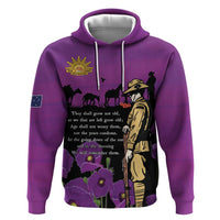 ANZAC Soldier and War Animals Hoodie We Will Remember Them LT15 Pullover Hoodie Purple - Polynesian Pride