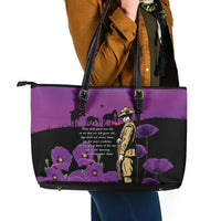 ANZAC Soldier and War Animals Leather Tote Bag We Will Remember Them LT15 - Polynesian Pride