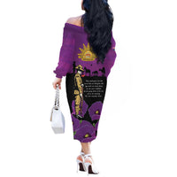 ANZAC Soldier and War Animals Off The Shoulder Long Sleeve Dress We Will Remember Them LT15 - Polynesian Pride