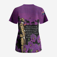 ANZAC Soldier and War Animals Scrub Top We Will Remember Them LT15 - Polynesian Pride