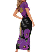 ANZAC Soldier and War Animals Short Sleeve Bodycon Dress We Will Remember Them LT15 - Polynesian Pride