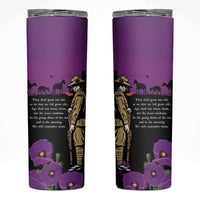 ANZAC Soldier and War Animals Skinny Tumbler We Will Remember Them LT15 Purple - Polynesian Pride