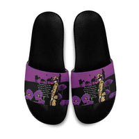 ANZAC Soldier and War Animals Slide Sandals We Will Remember Them LT15 Purple - Polynesian Pride