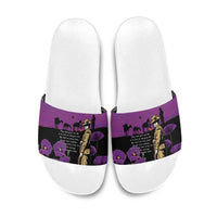 ANZAC Soldier and War Animals Slide Sandals We Will Remember Them LT15 Purple - Polynesian Pride
