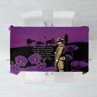 ANZAC Soldier and War Animals Tablecloth We Will Remember Them LT15 Purple - Polynesian Pride