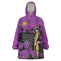 ANZAC Soldier and War Animals Wearable Blanket Hoodie We Will Remember Them LT15 One Size Purple - Polynesian Pride