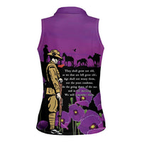 ANZAC Soldier and War Animals Women Sleeveless Polo Shirt We Will Remember Them LT15 - Polynesian Pride