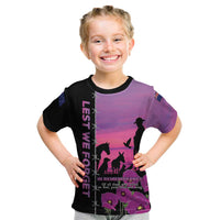 Personalised ANZAC War Animals Kid T Shirt Lest We Forget Memorial LT15 Purple - Polynesian Pride