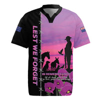 Personalised ANZAC War Animals Rugby Jersey Lest We Forget Memorial LT15 Purple - Polynesian Pride