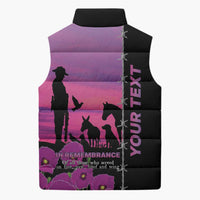 Personalised ANZAC War Animals Sleeveless Puffer Jacket Lest We Forget Memorial LT15 - Polynesian Pride