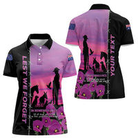 Personalised ANZAC War Animals Women Polo Shirt Lest We Forget Memorial LT15 - Polynesian Pride
