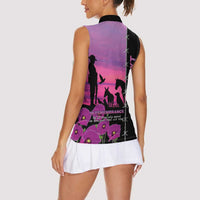 Personalised ANZAC War Animals Women Sleeveless Polo Shirt Lest We Forget Memorial LT15 - Polynesian Pride