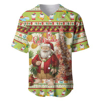 Hawaiian Santa Aloha Pineapple Christmas Baseball Jersey Mele Kalikimaka LT15 Cream - Polynesian Pride