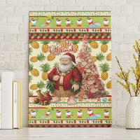 Hawaiian Santa Aloha Pineapple Christmas Canvas Wall Art Mele Kalikimaka - Polynesian Pride