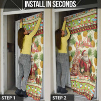 Hawaiian Santa Aloha Pineapple Christmas Door Cover Mele Kalikimaka - Polynesian Pride