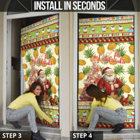 Hawaiian Santa Aloha Pineapple Christmas Door Cover Mele Kalikimaka - Polynesian Pride