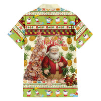 Hawaiian Santa Aloha Pineapple Christmas Family Matching Off The Shoulder Long Sleeve Dress and Hawaiian Shirt Mele Kalikimaka - Polynesian Pride