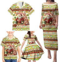 Hawaiian Santa Aloha Pineapple Christmas Family Matching Puletasi and Hawaiian Shirt Mele Kalikimaka - Polynesian Pride