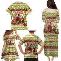Hawaiian Santa Aloha Pineapple Christmas Family Matching Puletasi and Hawaiian Shirt Mele Kalikimaka - Polynesian Pride
