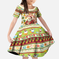 Hawaiian Santa Aloha Pineapple Christmas Family Matching Short Sleeve Bodycon Dress and Hawaiian Shirt Mele Kalikimaka - Polynesian Pride