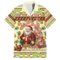 Hawaiian Santa Aloha Pineapple Christmas Family Matching Short Sleeve Bodycon Dress and Hawaiian Shirt Mele Kalikimaka - Polynesian Pride
