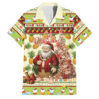 Hawaiian Santa Aloha Pineapple Christmas Family Matching Short Sleeve Bodycon Dress and Hawaiian Shirt Mele Kalikimaka - Polynesian Pride