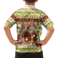 Hawaiian Santa Aloha Pineapple Christmas Family Matching Tank Maxi Dress and Hawaiian Shirt Mele Kalikimaka - Polynesian Pride