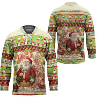 Hawaiian Santa Aloha Pineapple Christmas Hockey Jersey Mele Kalikimaka - Polynesian Pride