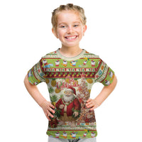Hawaiian Santa Aloha Pineapple Christmas Kid T Shirt Mele Kalikimaka LT15 Cream - Polynesian Pride