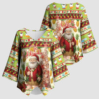 Hawaiian Santa Aloha Pineapple Christmas Kimono Sleeve Blouse Mele Kalikimaka - Polynesian Pride