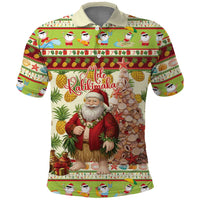Hawaiian Santa Aloha Pineapple Christmas Polo Shirt Mele Kalikimaka - Polynesian Pride