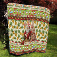 Hawaiian Santa Aloha Pineapple Christmas Quilt Mele Kalikimaka - Polynesian Pride