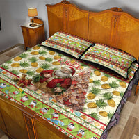 Hawaiian Santa Aloha Pineapple Christmas Quilt Bed Set Mele Kalikimaka - Polynesian Pride