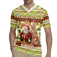 Hawaiian Santa Aloha Pineapple Christmas Rugby Jersey Mele Kalikimaka LT15 - Polynesian Pride