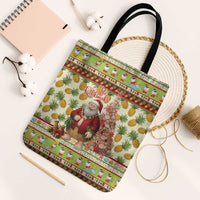 Hawaiian Santa Aloha Pineapple Christmas Tote Bag Mele Kalikimaka - Polynesian Pride