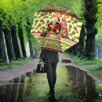 Hawaiian Santa Aloha Pineapple Christmas Umbrella Mele Kalikimaka - Polynesian Pride
