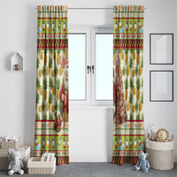 Hawaiian Santa Aloha Pineapple Christmas Window Curtain Mele Kalikimaka - Polynesian Pride