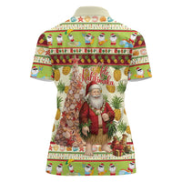 Hawaiian Santa Aloha Pineapple Christmas Women Polo Shirt Mele Kalikimaka LT15 - Polynesian Pride