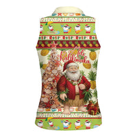 Hawaiian Santa Aloha Pineapple Christmas Women Sleeveless Polo Shirt Mele Kalikimaka - Polynesian Pride