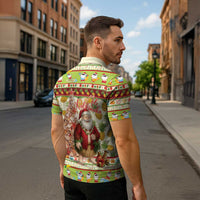 Hawaiian Santa Aloha Pineapple Christmas Zipper Polo Shirt Mele Kalikimaka LT15 - Polynesian Pride