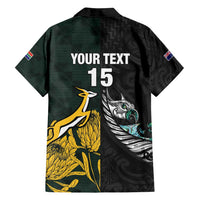 New Zealand and South Africa Rugby Custom Family Matching Summer Maxi Dress and Hawaiian Shirt Silver Fern With Springboks