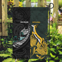 New Zealand and South Africa Rugby Garden Flag Silver Fern With Springboks