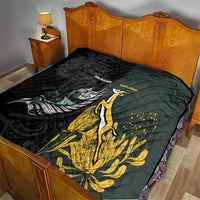 New Zealand and South Africa Rugby Quilt Silver Fern With Springboks