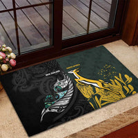 New Zealand and South Africa Rugby Rubber Doormat Silver Fern With Springboks